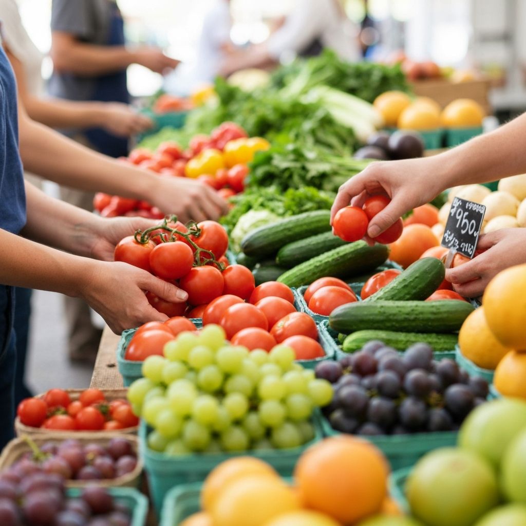 Friss zöldségek a piacon